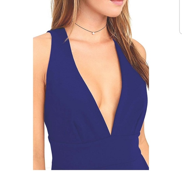 Loukeith Deep V Neck Sleeveless Zip A Line Dress - Picture 3 of 3